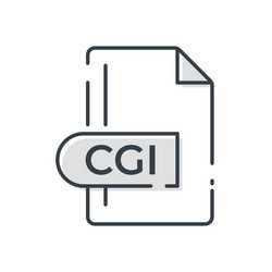 cgi file format icon extension line vector