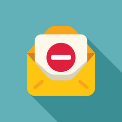 open mail envelope containing stop sign showing vector image