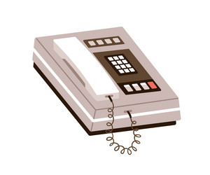 retro touch tone phone with keypad push button vector