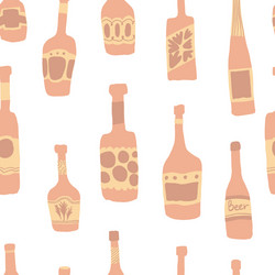 Seamless pattern background with bar bottles vector