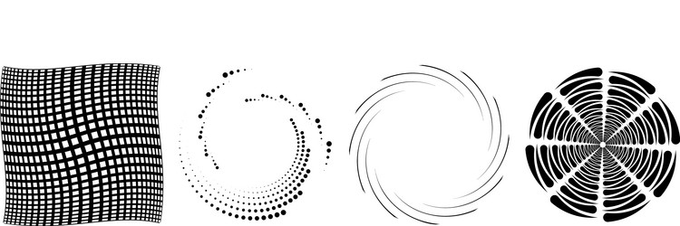 spiral swirl twirl element set rotating circular vector image