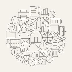 universal web and mobile user interface line icons vector image
