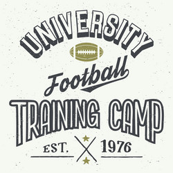 Vintage Football Training Camp T-Shirt Vector Image
