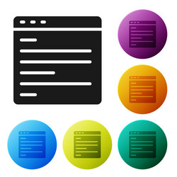 black computer api interface icon isolated vector image