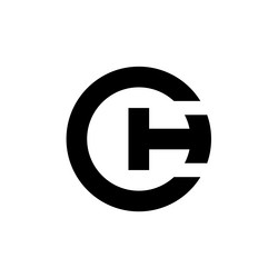 ch or hc circle monogram letter logo design