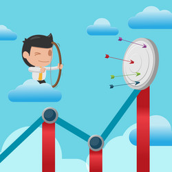 man shoot arrow graph target vector image