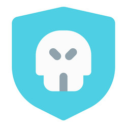Shield system hacked by malware program vector
