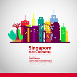 singapore travel destination vector