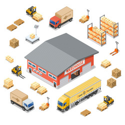 Warehouse Logistics Isometric Set Royalty Free Vector Image
