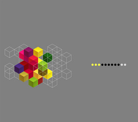 abstract background with color cubes vector image