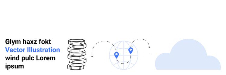 cloud networking with data transfer represented vector image