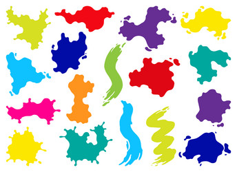 paint blots splashes set for design use colorful vector image