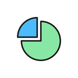 Pie chart with segment flat color icon vector