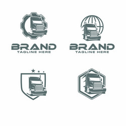 Semi truck logo vector