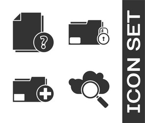 set search cloud computing unknown document add vector image