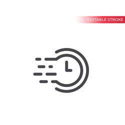 Clock with speed marks line icon vector