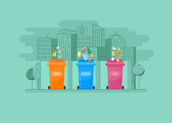 Concept of garbage sorting and recycling vector