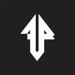 fp logo monogram with sharp square design template vector image