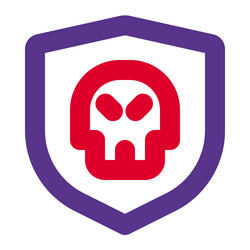 Shield system hacked by malware program vector