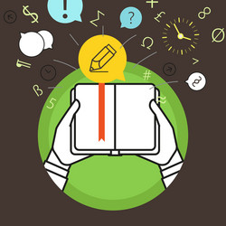 getting information via book simple line design vector image