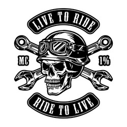 Motorcycle Repair & Rider Skull Vector Image