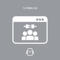 network connection - flat minimal icon vector image