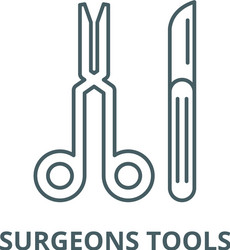 surgeons tools line icon linear concept vector