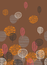 Abstract autumn seamless pattern with trees vector