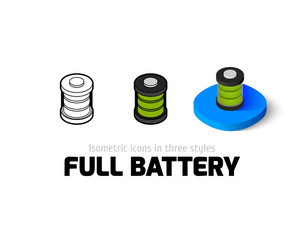 full battery icon in different style vector