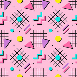 geometric shapes pattern for 80s 90s style design vector image