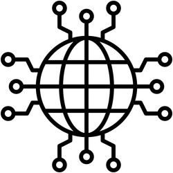 global networking icon blockchain related vector image