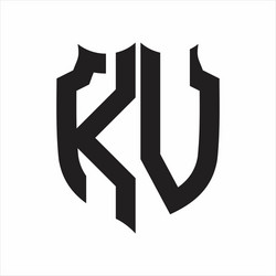 Kv logo monogram with hexagon shape and outline Vector Image
