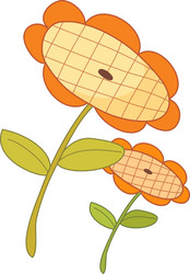 Two of sunflowers vector