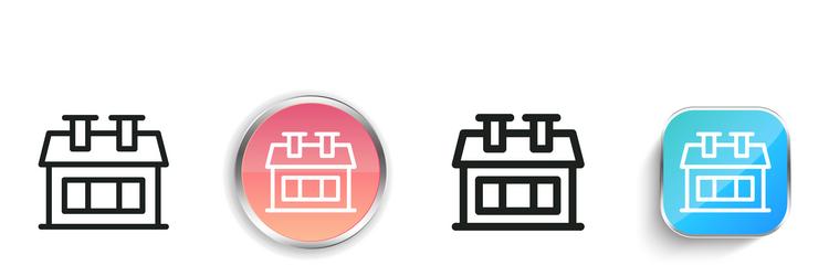 house icon thin linear regular and button style vector image