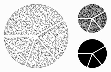 pie chart mesh network model and triangle vector image