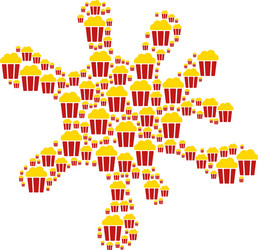 Splash figure of popcorn bucket icons vector