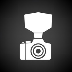 camera with fashion flash icon vector