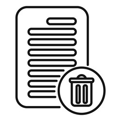document deleting icon representing file removal vector image