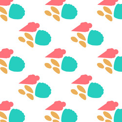 Seamless summer color pattern of abstract shapes vector