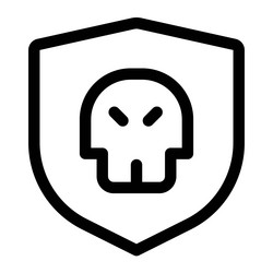 Shield system hacked by malware program vector
