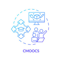 2d gradient thin linear icon cmoocs concept vector image