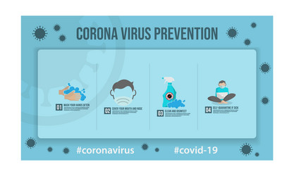 Coronavirus prevention infographics design vector