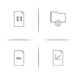 files and folders sign simple linear icon vector image