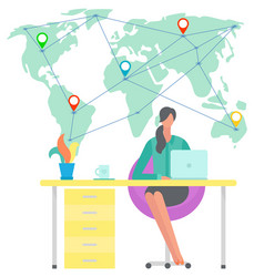 International business at home freelancer distant vector