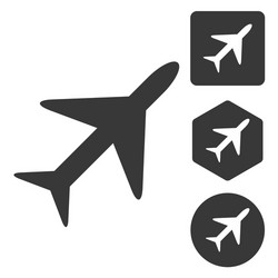 Plane icon set monochrome vector