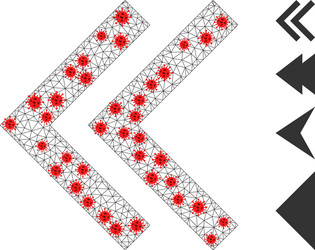 polygonal wire frame shift left icon with pathogen vector image