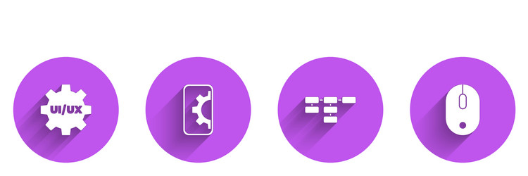 set ui or ux design web development site map vector image