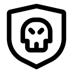 Shield system hacked by malware program vector