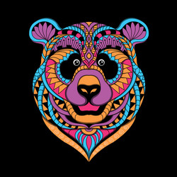 stylized panda in ethnic Vector Image