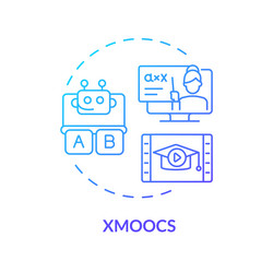 2d gradient thin linear icon xmoocs concept vector image